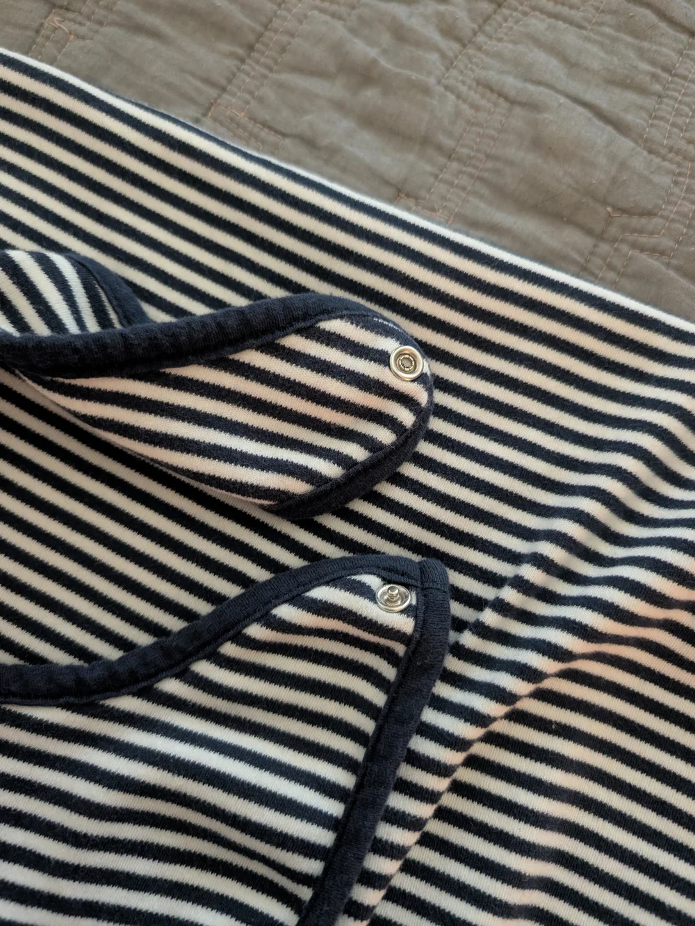 Auburn Baby Bib and Blanket Set - Navy & White Stripe, Auburn University Logo